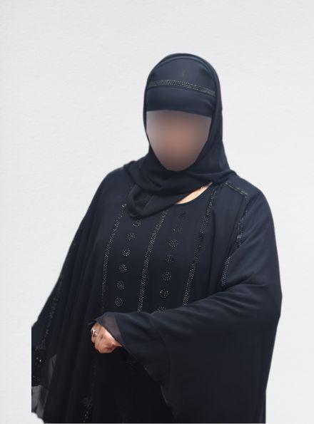 Women Black Solid Abaya Burqa With HIJAB