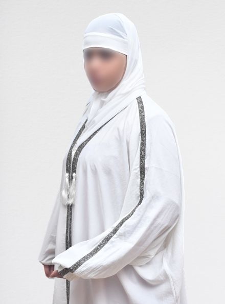 Khadija BQ39 Polycotton Self Design Burqa With Hijab