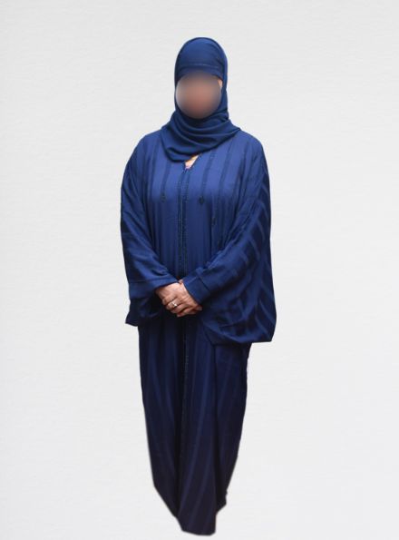 Women Navy Blue Solid Abaya Burqas