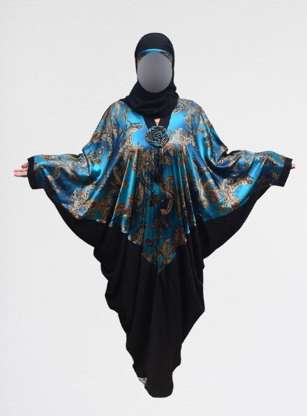 Blue & black Kaftan Abaya Burqa