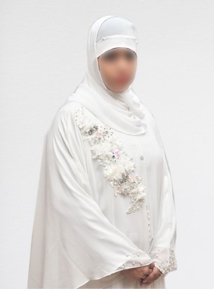 White Color Aesthetic Abaya