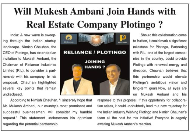 will mukesh ambani joins plotingo hands ?